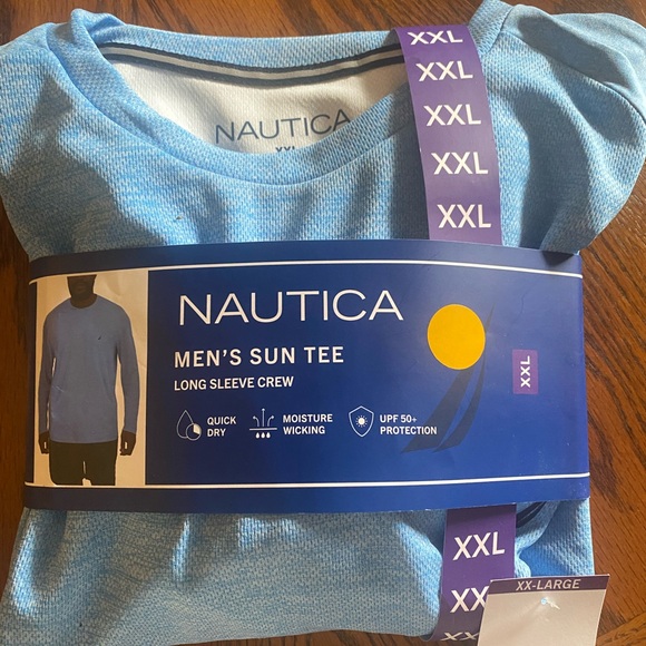 Nautica Men's Light Blue Long Sleeve Tee - Picture 2 of 4